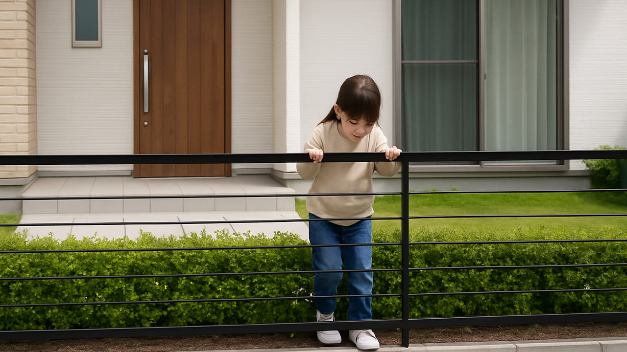 目立たない低いフェンスや生け垣を設置
