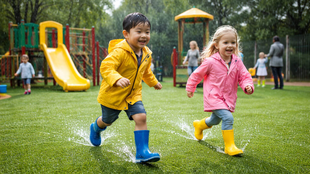 人工芝メリット⑩：滑り止め効果と安全性で転倒リスク軽減