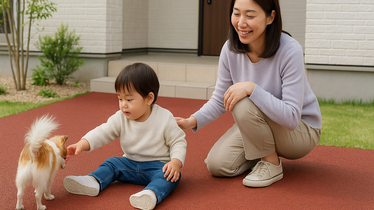 柔らかくて安全！外構にはゴムチップ舗装がおすすめ