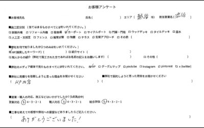 埼玉県越谷市 U様の外構口コミ