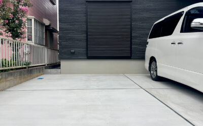 埼玉県春日部市 外構工事 2台用でコンクリートの駐車場工事