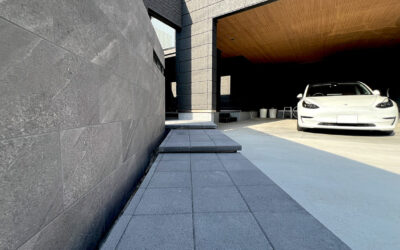 埼玉県三郷市 外構工事 浮き階段の外構アプローチはインターロッキング