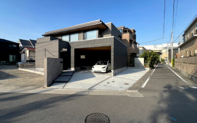 埼玉県三郷市 外構工事 防犯性と開放性のおしゃれな角地のセミクローズ外構