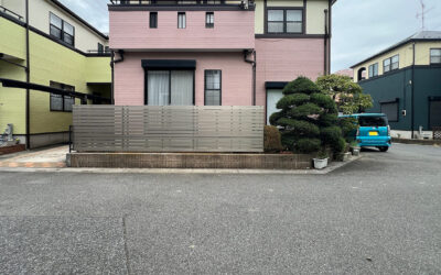 埼玉県越谷市 外構工事 庭木を伐採して風対策の目隠しフェンスにリフォーム