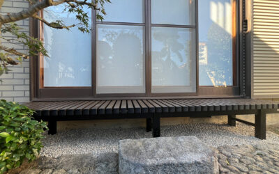 埼玉県さいたま市 外構工事 濡れ縁を三協アルミの木粉入り樹脂タイプでリフォーム