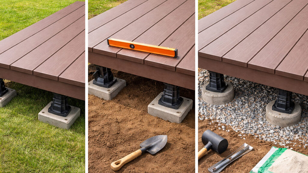 地面の高さを調整しないとガタつくことがある