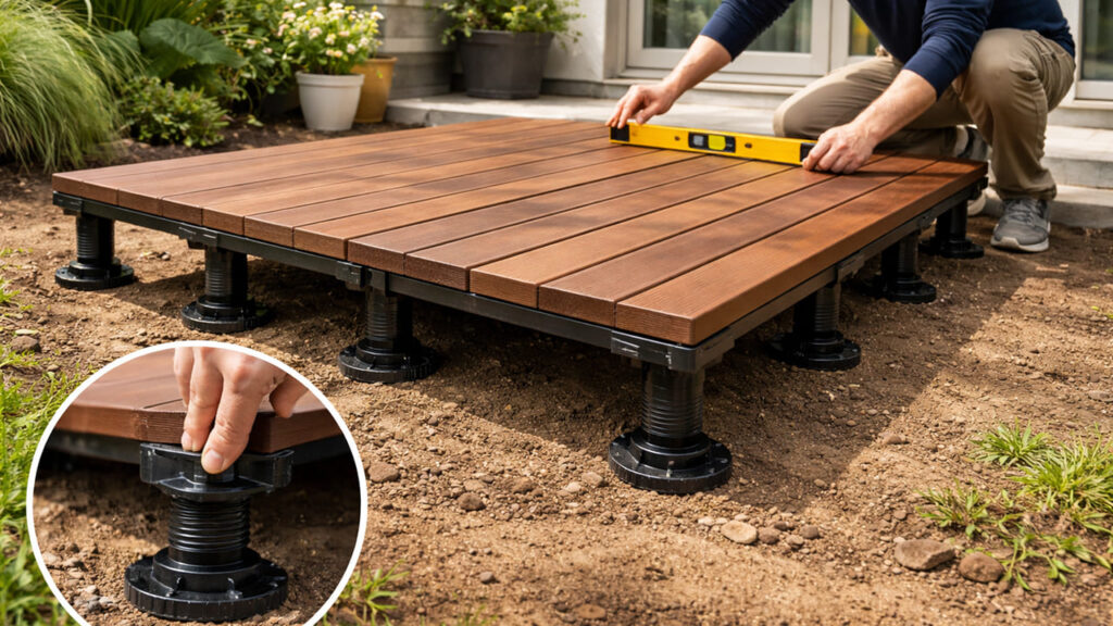 足元の高さ調整ができるものが便利