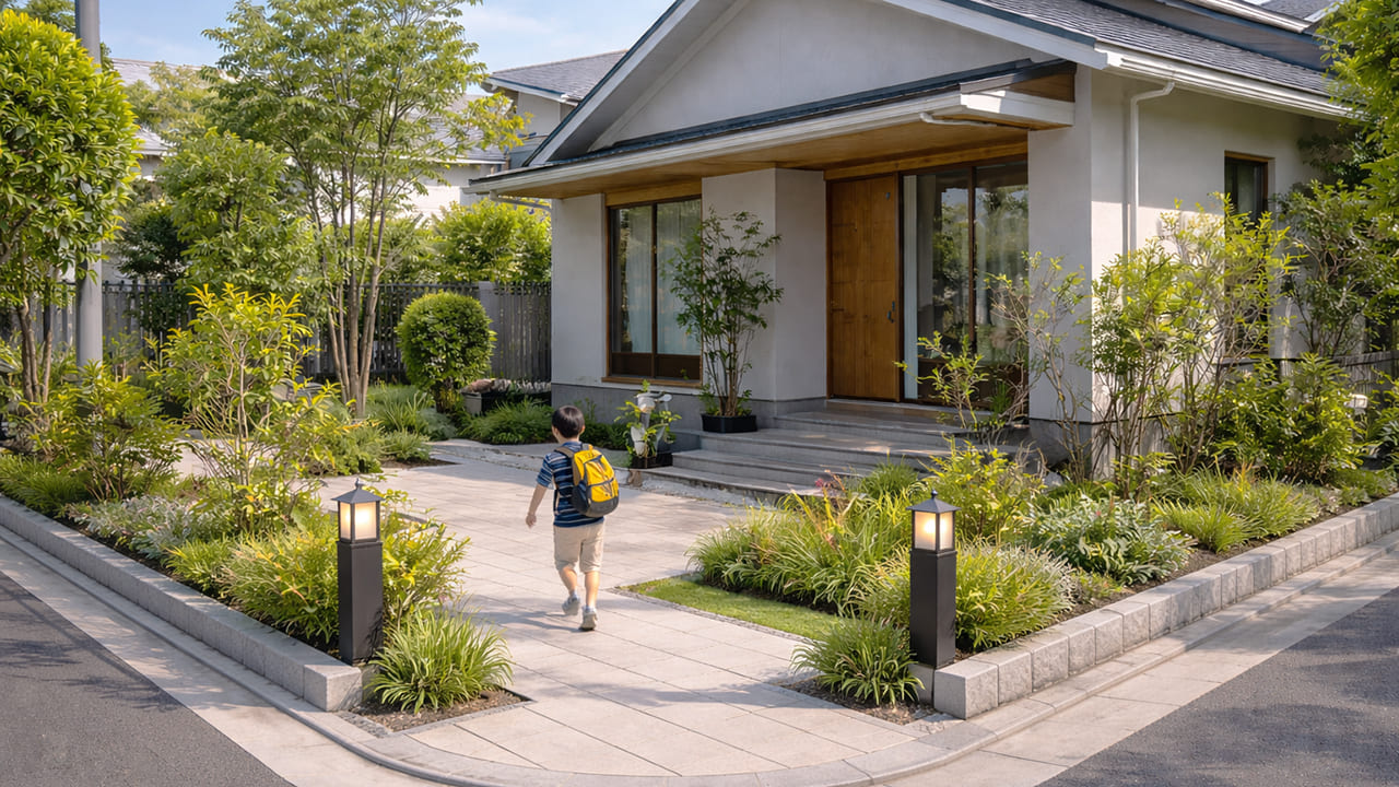 オープン外構の侵入防止と防犯はこれで解決｜子供の飛び出し防止・角地対策・おしゃれを全部叶える方法