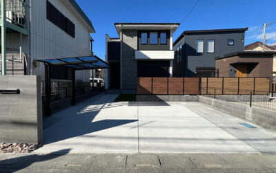 埼玉県越谷市 外構リフォーム工事 前面駐車場の砂利をコンクリートに