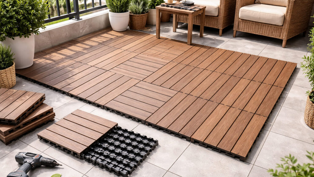 ウッドデッキの人工木の置くだけタイプとは