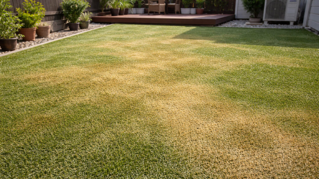 安価な人工芝で色あせが早い