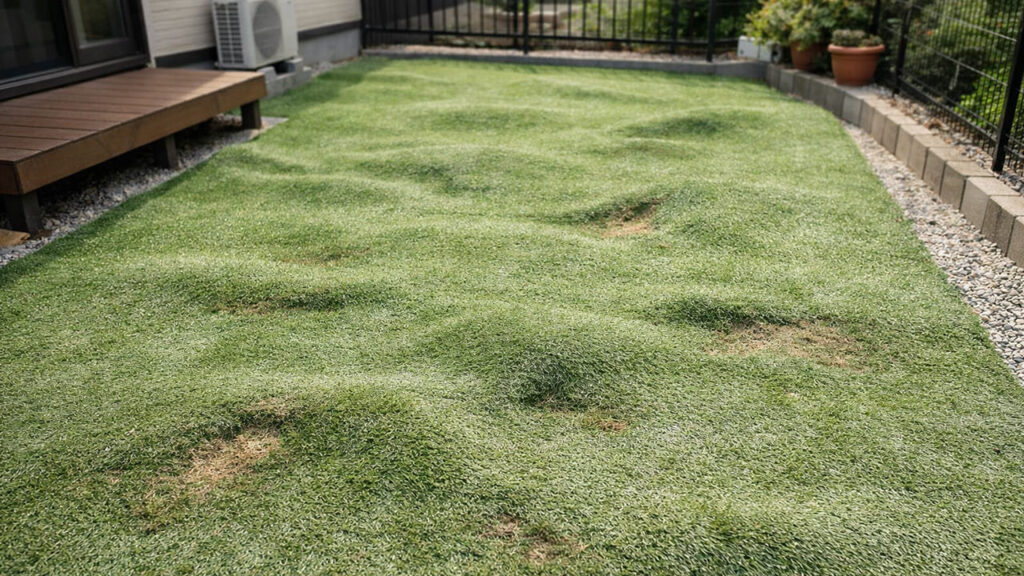 下地転圧不足で凹凸が出る