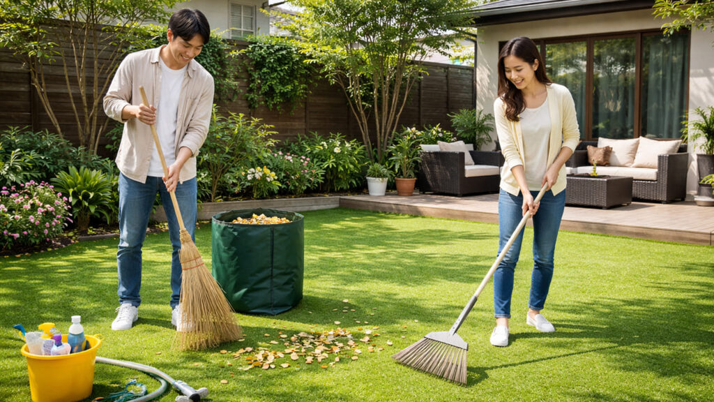 人工芝の庭の手入れは本当に楽？