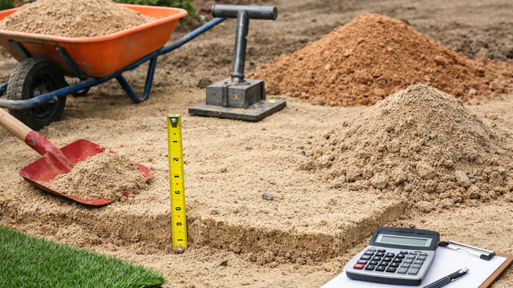 人工芝 下地はコンクリート＋砂