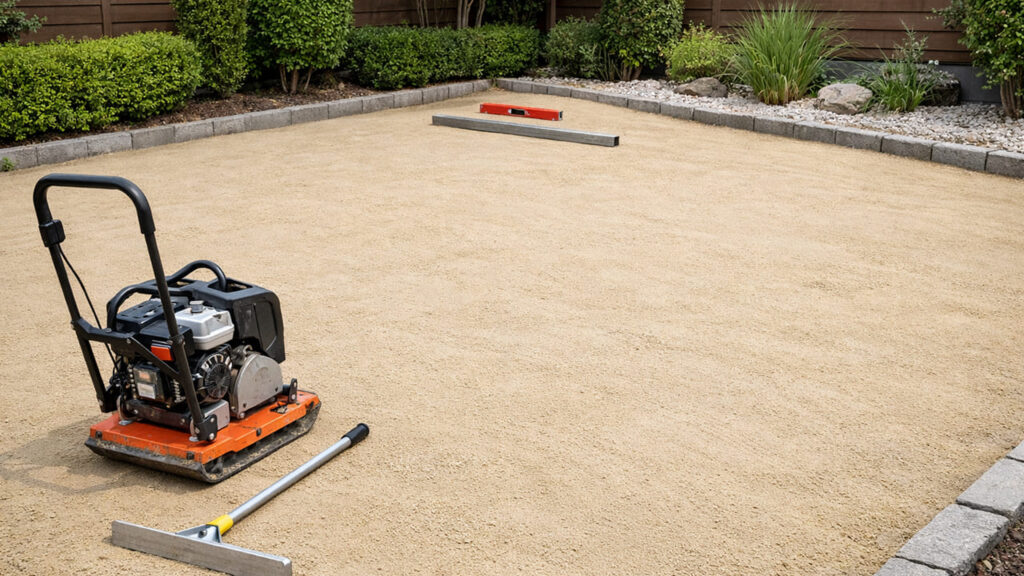 人工芝の下地に真砂土を使う場合