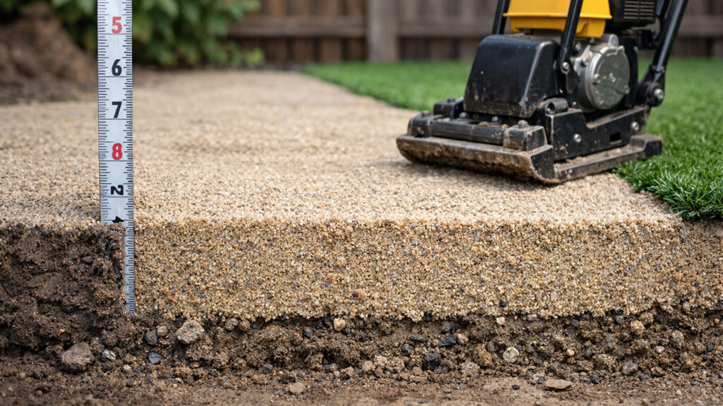 川砂下地の量と厚みの目安