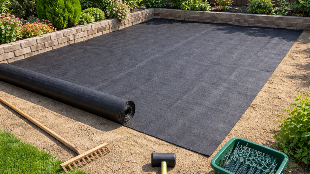 防草シート敷設