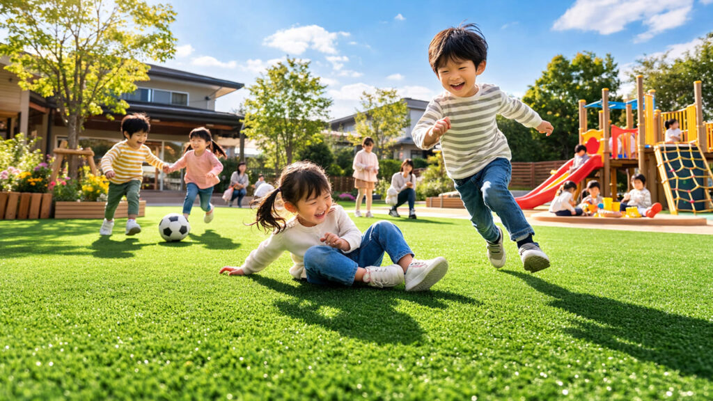 人工芝メリット③：高い耐久性とクッション性