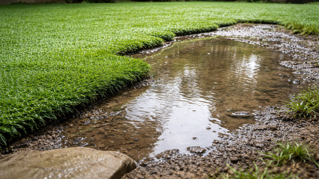 人工芝デメリット③：水はけ問題