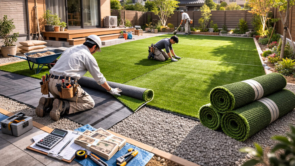 人工芝デメリット①：初期コストが天然芝に比べて高い