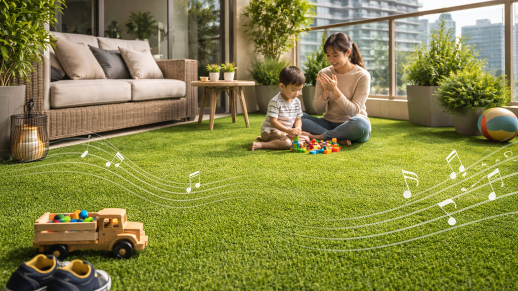 人工芝メリット⑪：防音・吸音効果が期待できる