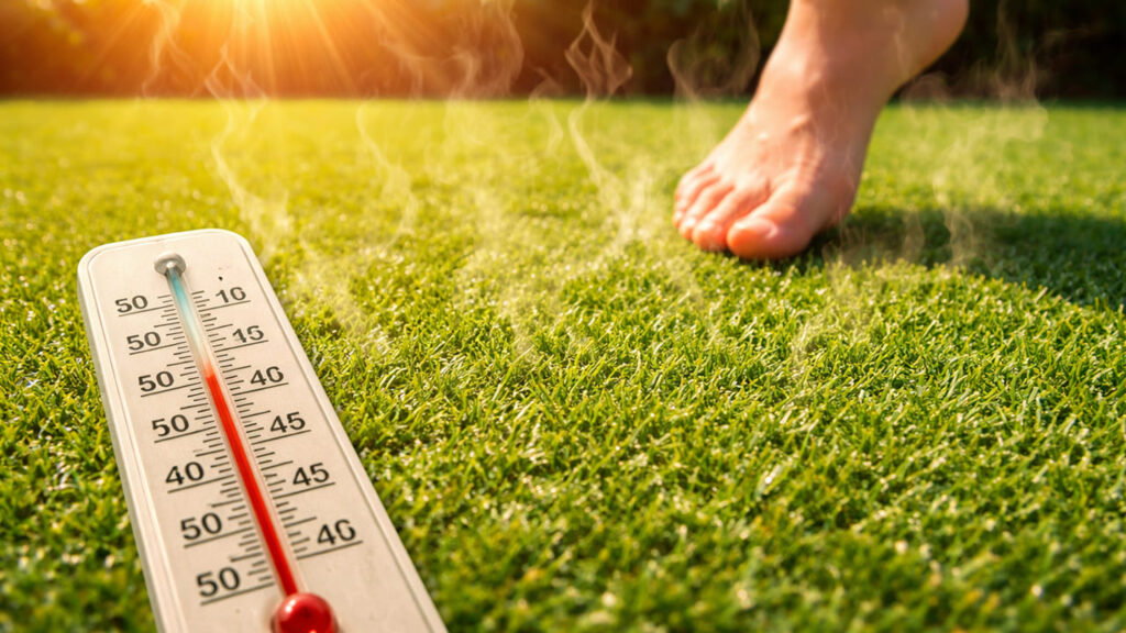 人工芝デメリット②：夏場の表面温度が上昇しやすい