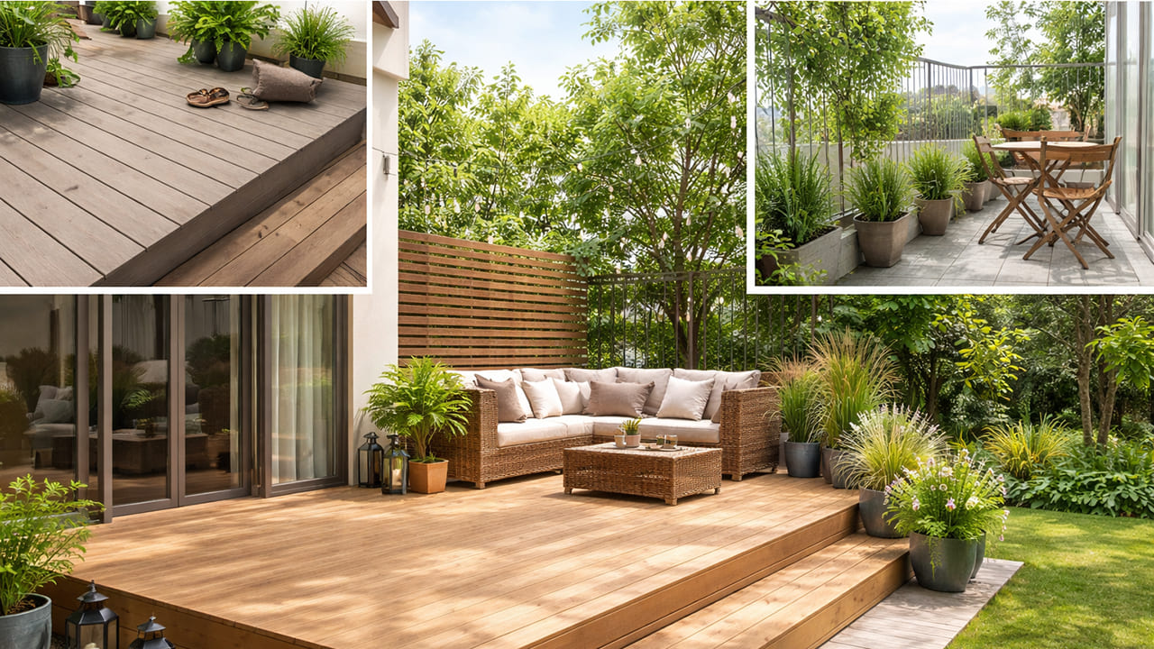 ウッドデッキ屋根ガイド｜後付け・屋根付き・DIY・タープ・シェード・日除けまで完全解説