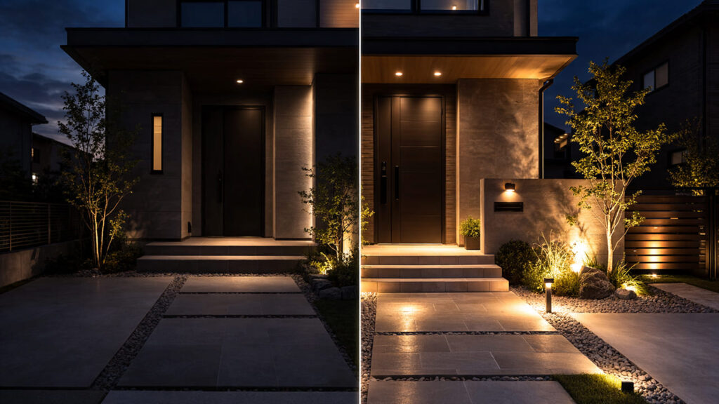 プロが教える外構をおしゃれでシンプルにするコツ 夜の見え方を必ず確認する