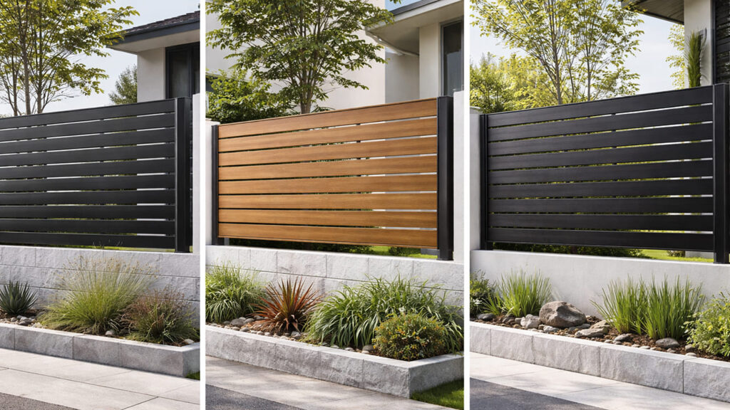 モダン外構をおしゃれ目隠しにするおすすめアイテム①横格子フェンス