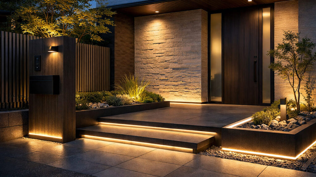 外構をおしゃれモダンに格上げする＋αの演出　間接照明を仕込む