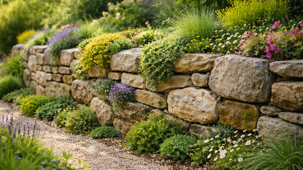 外構の石積みをおしゃれに仕上げる技法 ドライストーンウォーリング(乾式石積み