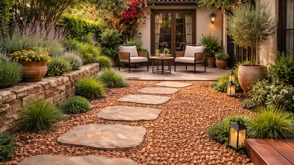 砂利の種類で変わる雰囲気 瓦チップ