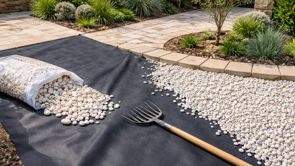 施工のポイント:防草シートは必須