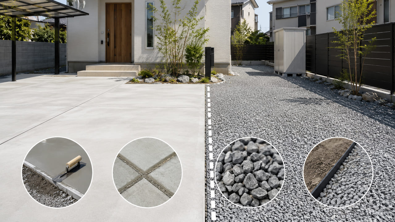 cocrete-grabel-main 外構の駐車場で使われるコンクリートの種類と選び方:後悔しないための全知識