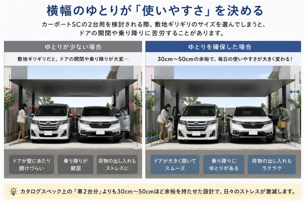 横幅のゆとりが「使いやすさ」を決める