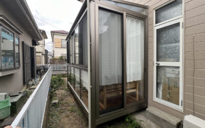 埼玉県松伏町 外構工事 猫部屋も兼ねたサンルームをリフォームで