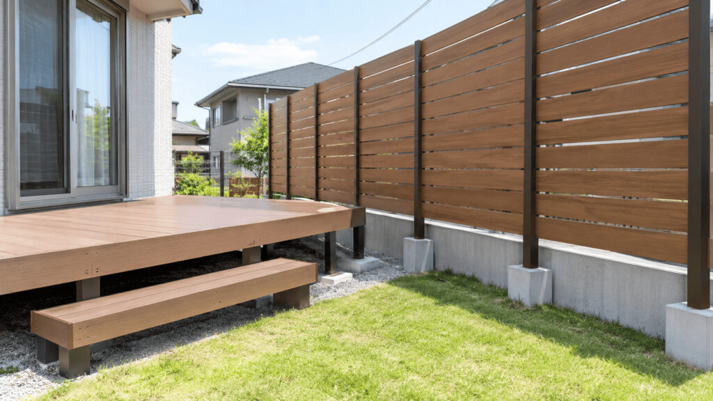 DIYをおすすめしにくい条件①：目隠しフェンスを一体で設置する
